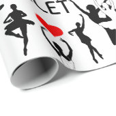 Ich Liebe Ballettmuster. Black Ballet Tänzer Geschenkpapier (Rolleneckpunkt)