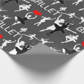 Ich Liebe Ballettmuster. White Ballet Tänzer Geschenkpapier (Ecke)