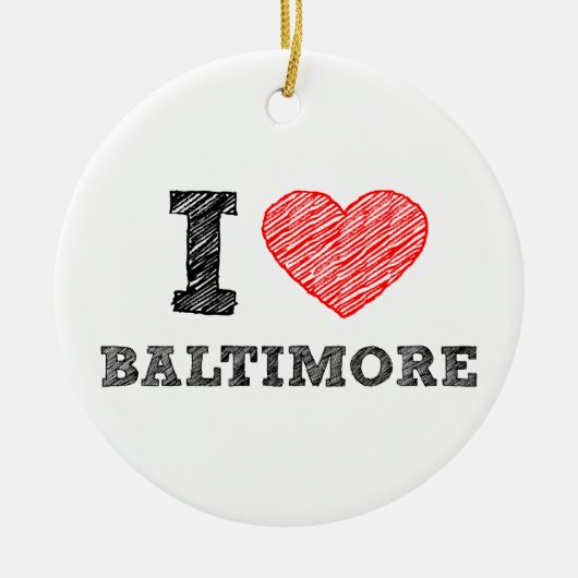 Ich-Liebe-Baltimore Keramikornament (Vorne)