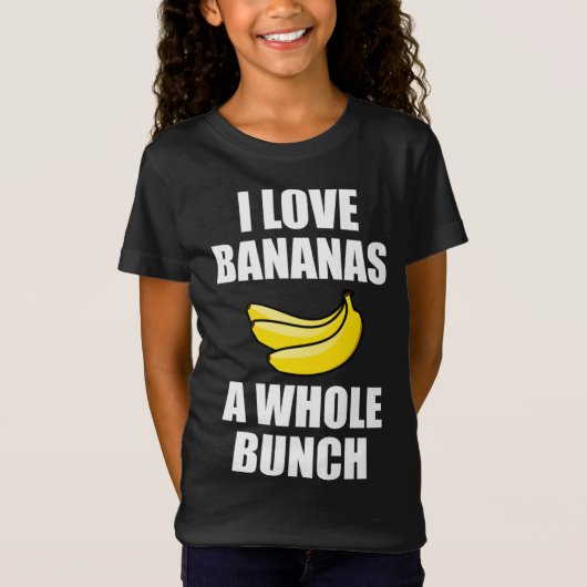 Ich Liebe Bananen ein ganzes Haufen Funny Food Lov T-Shirt (Vorderseite)