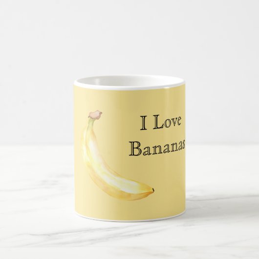 Ich liebe Bananen Kaffeetasse (Mittel)