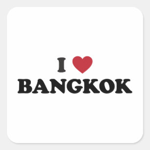 Ich liebe Bangkok Thailand Quadratischer Aufkleber