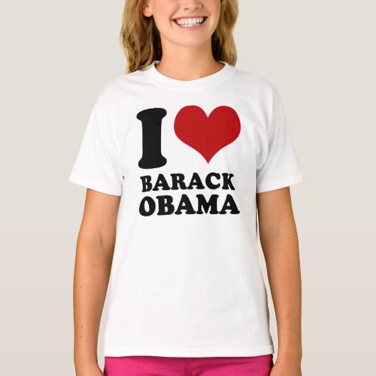 Ich Liebe Barack Obama Kinder in Shirt (Vorderseite)