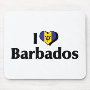 Ich liebe Barbados-Flagge Mousepad