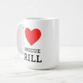 Ich liebe Barbecue-Grill Kaffeetasse (Vorderseite Links)