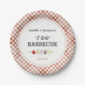 ICH LIEBE Barbecue Hochzeits-Brautparty Pappteller (Vorderseite)
