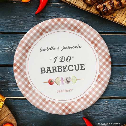 ICH LIEBE Barbecue Hochzeits-Brautparty Pappteller