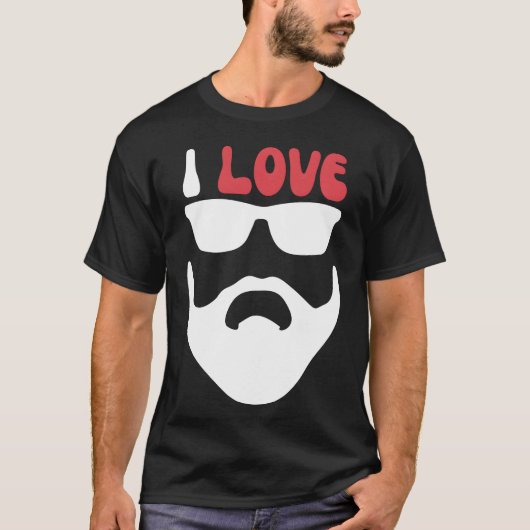 Ich liebe Bart Mädchen T-Shirt (Vorderseite)