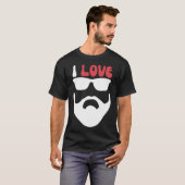 Ich liebe Bart Mädchen T-Shirt (Vorne ganz)