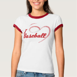 Ich Liebe Baseball Herz T-Shirt