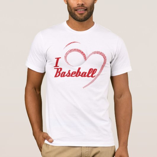 Ich Liebe Baseball Herz T-Shirt (Vorderseite)