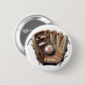 Ich liebe Baseball-Trainer-Handschuh rotes Herz sp Button (Vorne & Hinten)