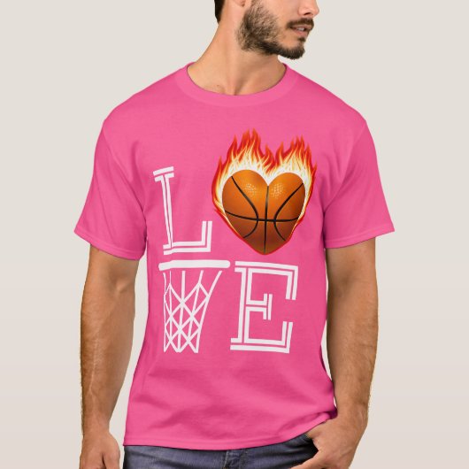 Ich Liebe Basketball Basketball Lover Geschenk für T-Shirt (Vorderseite)