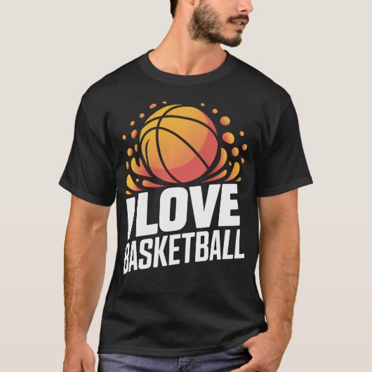 Ich liebe Basketball Leidenschaft Splash T-Shirt (Vorderseite)