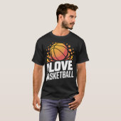 Ich liebe Basketball Leidenschaft Splash T-Shirt (Vorne ganz)