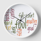 Ich Liebe Basketballspiele. Mit Mitgefühl Wanduhr (Vorderseite)