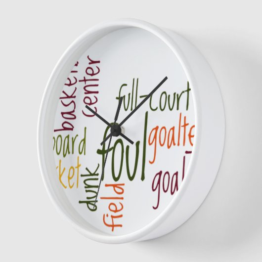 Ich Liebe Basketballspiele. Mit Mitgefühl Wanduhr (Winkel)