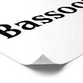 Ich Liebe Bassoon Red Heart of Musiknotens Poster (Ecke)