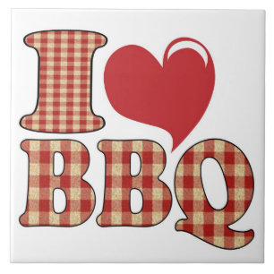 Ich liebe BBQ Fliese