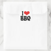 Ich liebe BBQ Runder Aufkleber (Tasche)