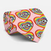Ich Liebe Becky: Regenbogenherz Krawatte (Gerollt)
