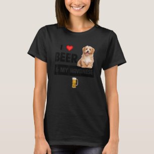 Ich Liebe Beer und mein Havanna Mama Vater Havapoo T-Shirt