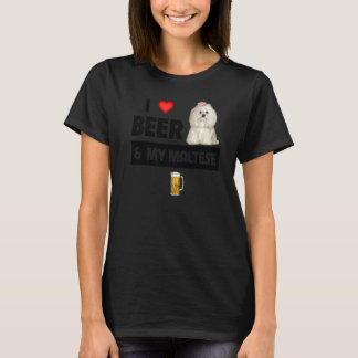 Ich Liebe Beer und mein maltesischer Mama Vater Ma T-Shirt