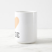 Ich liebe Beige Kaffeetasse (Mittel)