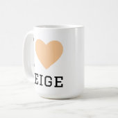 Ich liebe Beige Kaffeetasse (Vorderseite Links)
