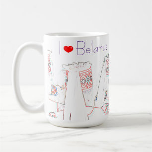 Ich liebe Belarus Nationaltracht Volkstasse Mütze  Kaffeetasse