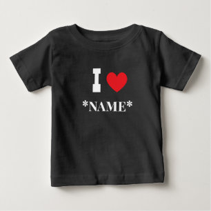 Ich liebe benutzerdefinierte Namenspaare, Freunde Baby T-shirt