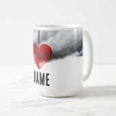 Ich liebe benutzerdefinierter Name Kaffeetasse (VorderseiteRechts)