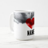 Ich liebe benutzerdefinierter Name Kaffeetasse (Vorderseite Links)