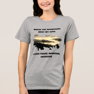 Ich liebe Berg , Aquarell-Bergmalerei Tri-Blend Shirt