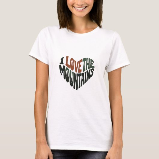 Ich liebe Berge T-Shirt (Vorderseite)