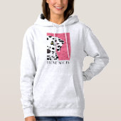 "Ich Liebe beschmutze" - rosa, schwarzen u. weißen Hoodie (Vorderseite)
