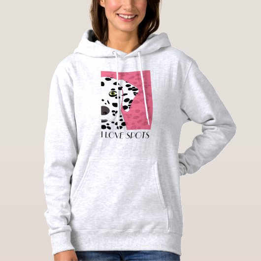 "Ich Liebe beschmutze" - rosa, schwarzen u. weißen Hoodie (Vorderseite)