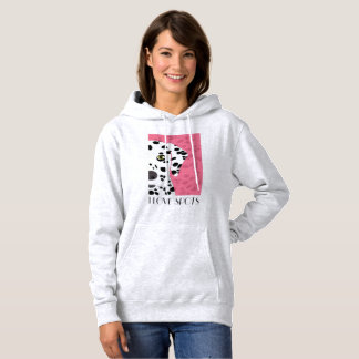 "Ich Liebe beschmutze" - rosa, schwarzen u. weißen Hoodie