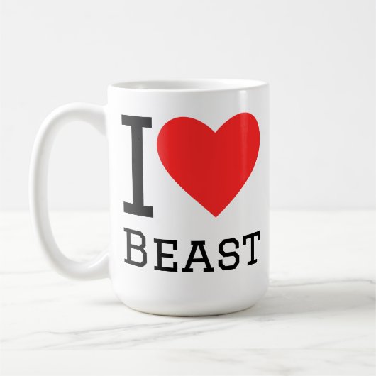 Ich liebe Bestien Kaffeetasse (Links)