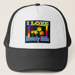 Ich LIEBE Beverly Hills Palmen Bäume in der Box Ha Truckerkappe