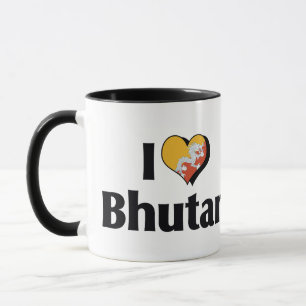 Ich liebe Bhutan-Flagge Tasse
