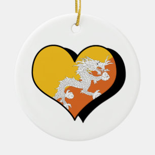 Ich liebe Bhutan-Ornament Keramikornament
