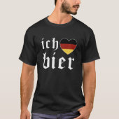 Ich Liebe Bier Deutsche Flagge Oktoberfest Kostüm T-Shirt (Vorderseite)