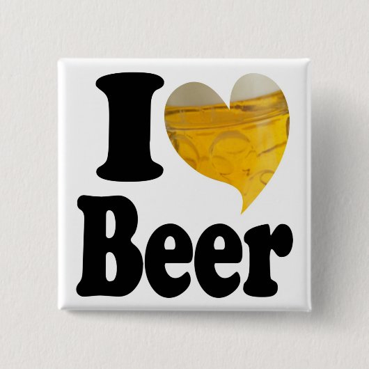 Ich liebe Bier Herz Button (Vorderseite)