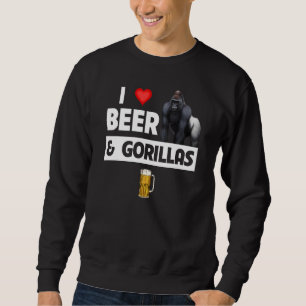 Ich liebe Bier und Gorillas, die Affen-Wildlife-Mo Sweatshirt