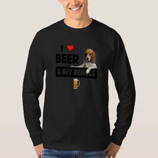 Ich Liebe Bier und mein Beagle Mama Vater Jagd Hun T-Shirt (Vorderseite)