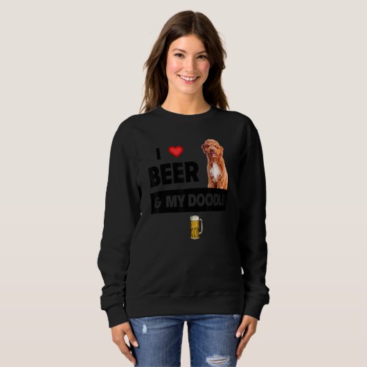 Ich Liebe Bier und meine Golden Doodle Mama Vater  Sweatshirt (Vorne ganz)