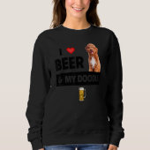 Ich Liebe Bier und meine Golden Doodle Mama Vater Sweatshirt (Vorderseite)