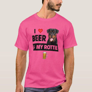 Ich liebe Bier und meinen Rottie-Mama-Papa-Rottwei T-Shirt