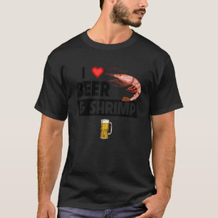 Ich Liebe Bier und Shrimp Cajun kochen Meeresfrüch T-Shirt